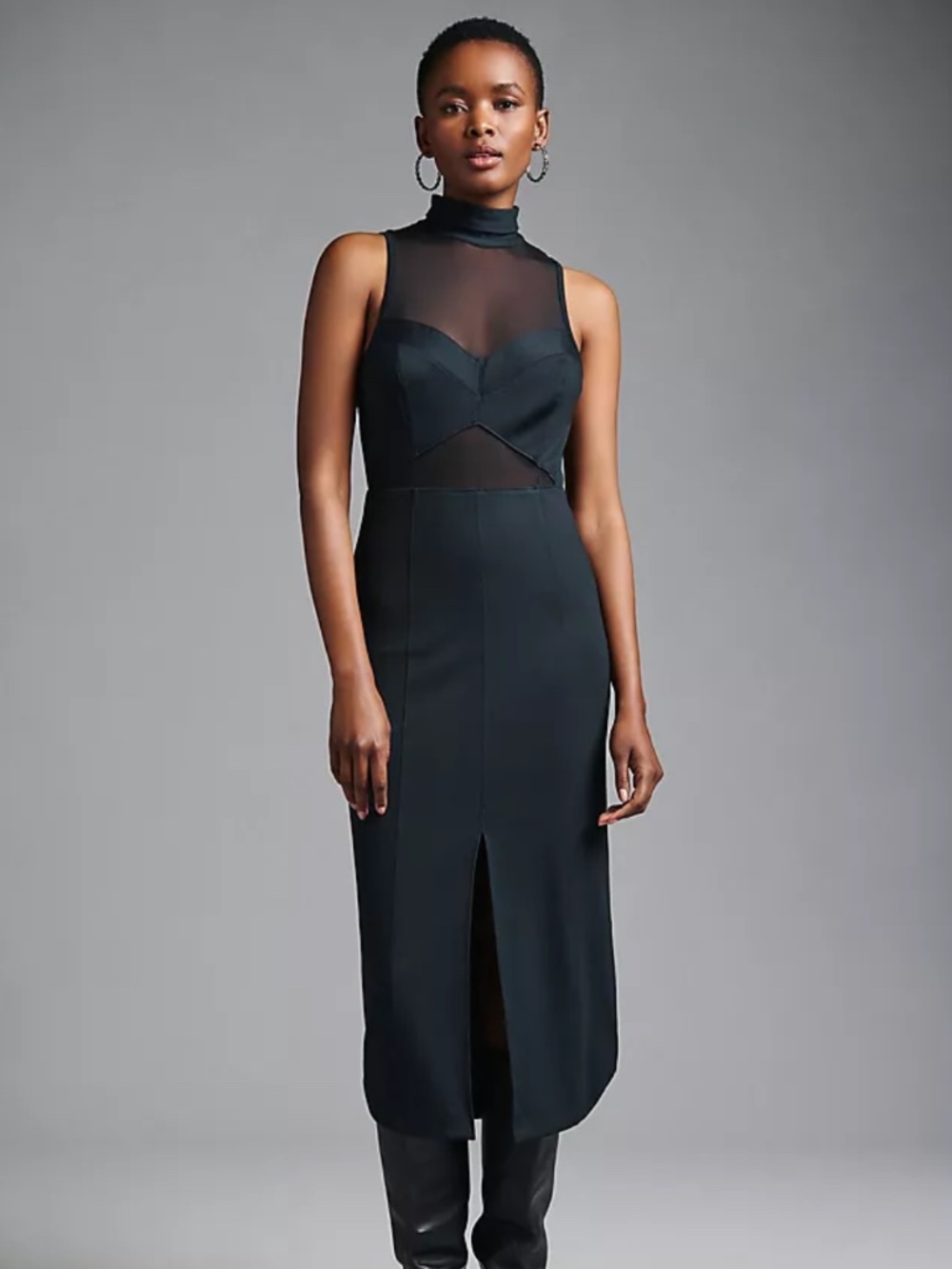 Anthropologie Maeve Sheer Cutout Midi Dress